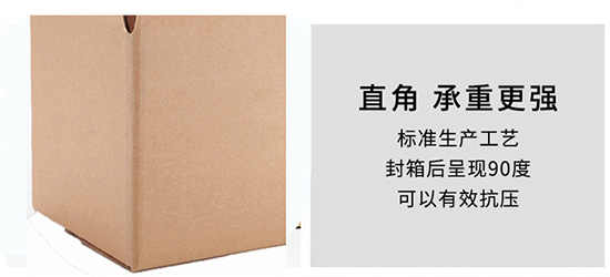 紙箱呈現90度直角，承重強